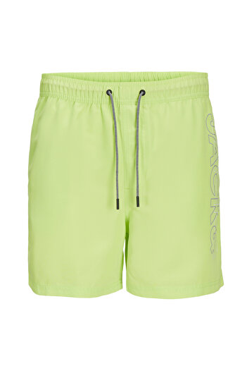Jack & Jones Ανδρικό πράσινο σορτς μαγιό - JPSTFIJI JJSWIM Διπλό λογότυπο SN LY