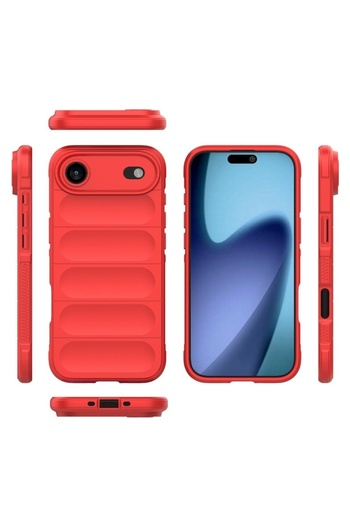 SKYDDAR INNOVATION Case for iPhone 17 Air, Magic Shield, Silicon Mat, sticker set, Red