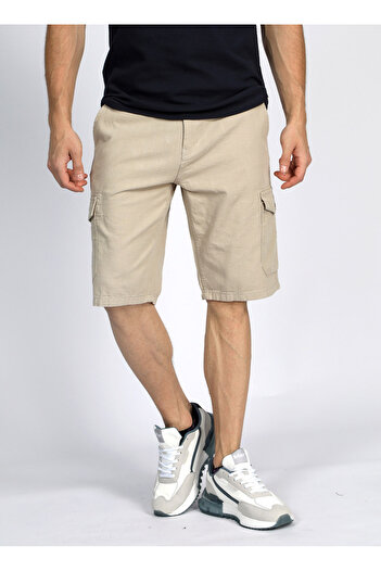 Lee Cooper Ανδρικό σορτς - Άνετο Ecru 242 LCM 221011 MAN 1 ECRU