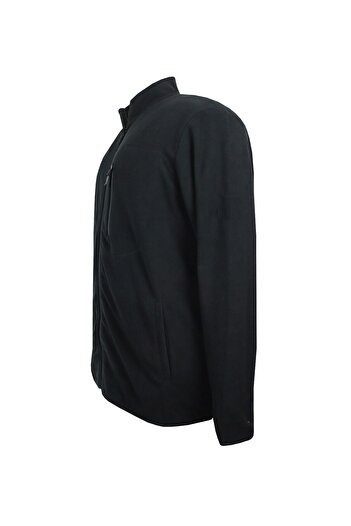 marufshop Plus Size Zippered Fleece Sweatshirt Black