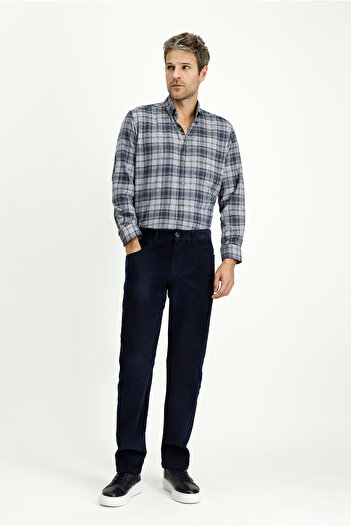 Kiğılı Regular Fit Lycra Velvet Trousers