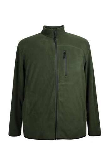 marufshop Plus Size Zippered Fleece Sweatshirt Green