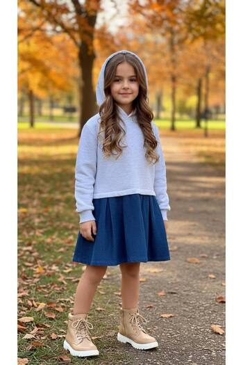 HÇ Hülya Çelik KİDSWEAR 2018 Hooded Girl's Dress