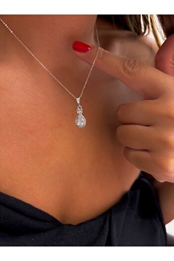 Butik Baguette Stone Steel Necklace