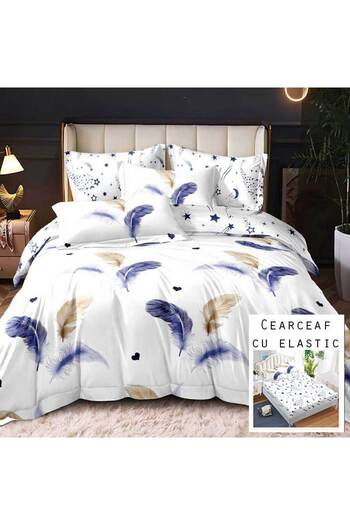 Patul Bubmac Finet Linen, Sulphur, Double Bed, 2 Persons, Fitted Sheet, 6 Pieces