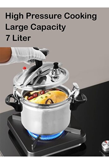 LYNX Aluminum Pressure Cooker from - Safe with Locking Lid, Quick Cooking Pot, Heat-Resistant Handle