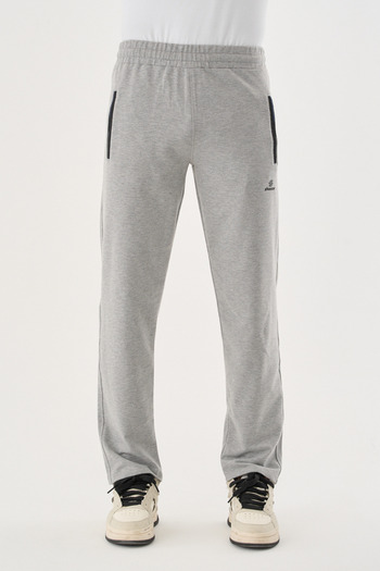 Shooter Sportswear Ανδρικό γκρι αθλητικό παντελόνι που αναπνέει κανονική εφαρμογή με ελαστική ρυθμιζόμενη μέση
