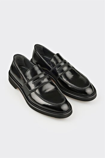Elle Shoes Siyah Deri Erkek Günlük Ayakkabı