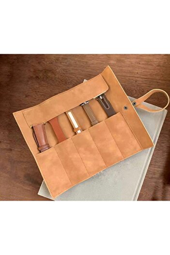 İsdeksan Leather, Brown, Watch Case, Watch Roll, Watch Carrying Case