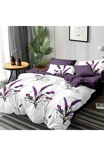 Patul Bubmac Finet Linen, Sulphur, Double Bed, 2 Persons, 6 Pieces - Flower Pattern