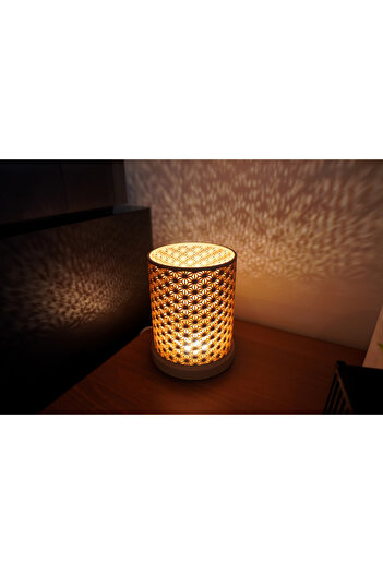 genomera Japanese Kumiko Lamp 14 cm Height (Powered by USB Led Light)