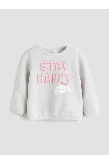 LC Waikiki Crew Neck Baby Girl Sweatshirt and Leggings 2-Piece Set (W5)