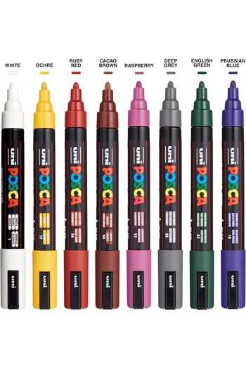 Innovium Posca Innovium™ Marker Set, 8 Premium Opaque Colors, Medium Tip 1.8-2.5mm, Art, Multisurface