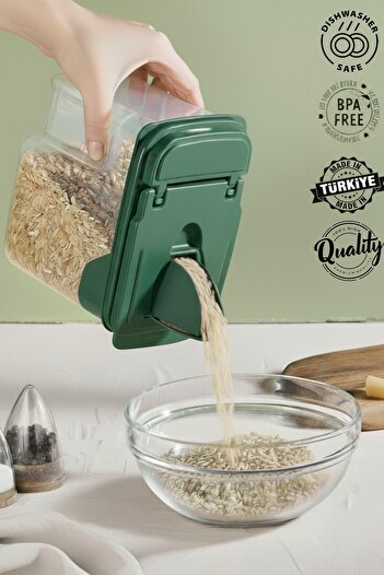 MUF HOME Double Function Lid Food Storage Container Modern and Practical Grain Storage Container with Pouring System