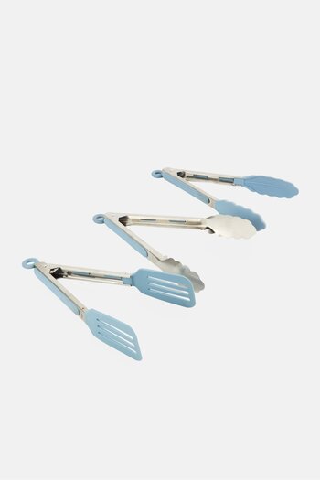 Phantom Chef 3 Pieces Stainless Steel Silicone Tongs