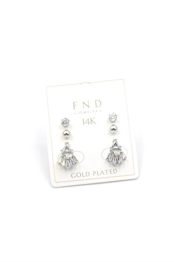 shopwave Multi-stone earrings - silver
