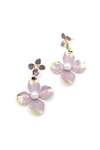 shopwave Metal flower earring - pink