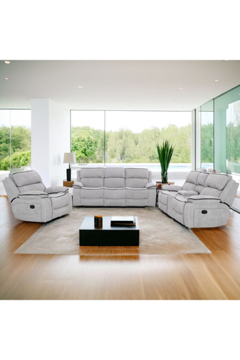 micasa 3-Piece 6-Seater Elegant and Modern Design Manual Recliner Sofa Set
