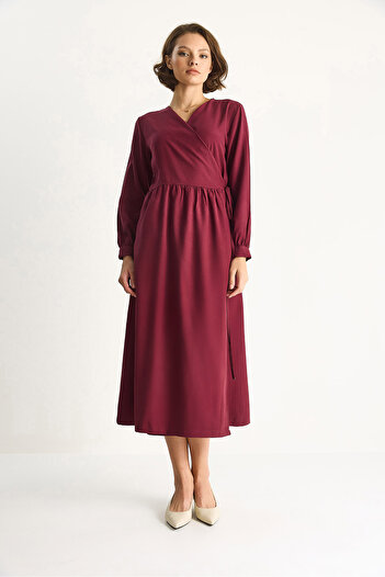 Bianco Lucci Women's Double Breasted Pocket Detail Modal Long Dress 8542 60283518