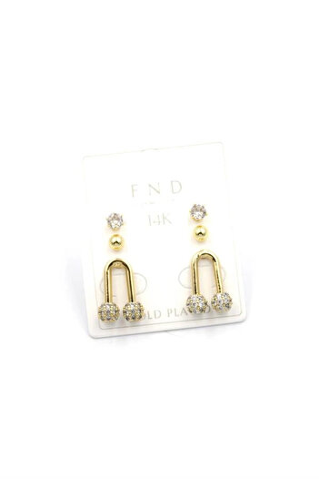 shopwave Multiple Stone Earrings - Gold