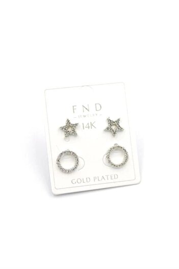shopwave Multiple Star Earrings - Silver