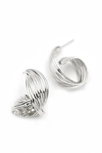 shopwave Metal curled earrings - silver
