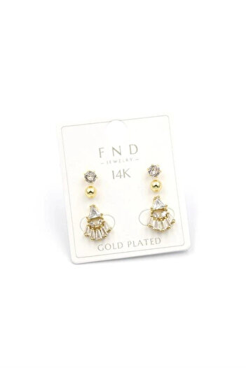 shopwave Multiple Stone Earrings - Gold