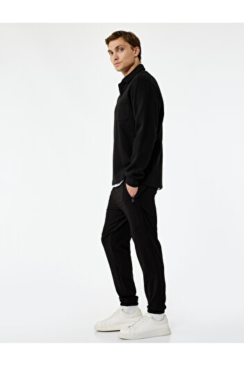 Koton Cotton Zippered Pocket Waist Lace-Up Jogger Sweatpants