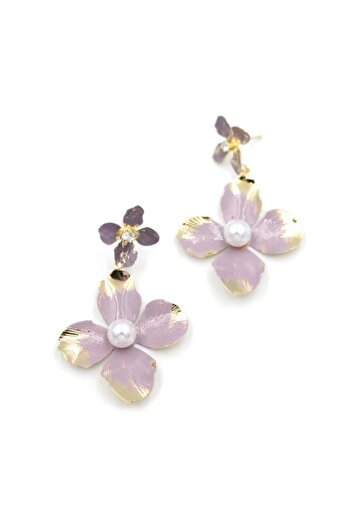 shopwave Metal flower earring - pink