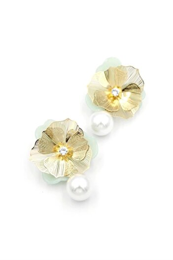 shopwave Metal flower earring - green