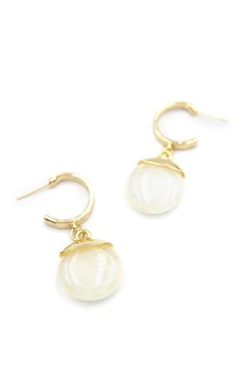 shopwave Hoop Earrings with Stones - Cream