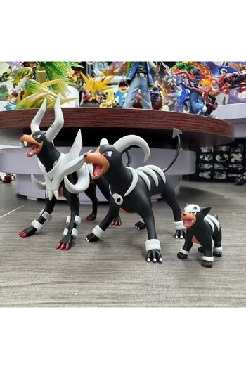 Choice 10cm 3pcs 3pcs/set Anime Pokemon Figure Houndoom Figures Houndour Action Figures Pvc Collection Mode