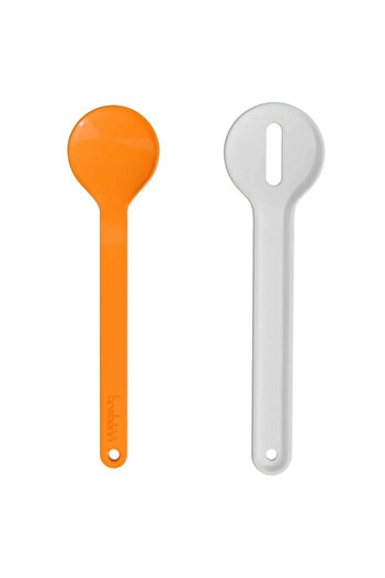 Trebonn Set of 2 salad utensils 1524142, 27.5cm, Melamine, White/orange