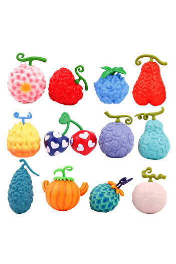BANDAI pack by bag 1 12pcs/set One Piece Devil Fruit Figures Pvc Model Toys 4-5cm Flower-Flower Fruit