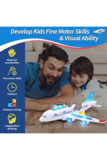 Choice Electronic Aeroplane Toy with Music Autopilot Flash Sound Aircraft Automatic Rotation Plane Educa...