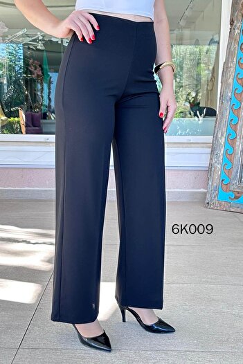 İnce Topuk Side Zipper Full Lycra Palazzo Trousers 6K009