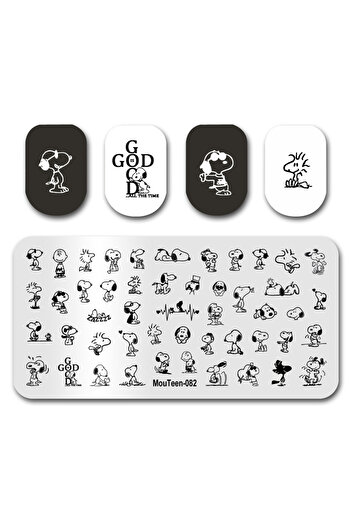 Miniso 12 6 MouTeen082 Nail Stamping Plate Cartoon Dog Nail Stamp Plate For Nails Art MouTeen-082