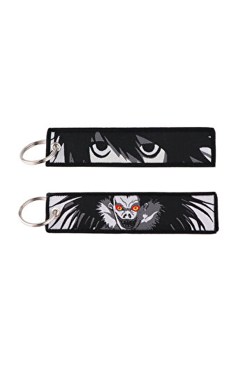 Choice Japanese The Death Note Double sided Embroidery Key Keychains Car Key Chains Keyring Accessories