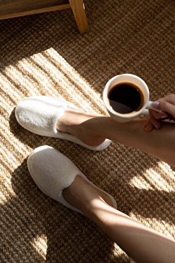 İrya Bamboo Unisex Towel Slippers Ecru