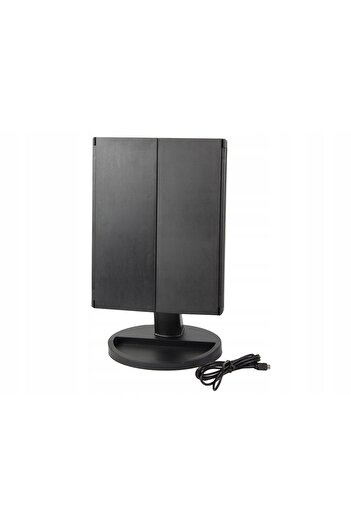 zola Foldable cosmetic mirror with LED lights, 3x-5x-10x magnification. stand, touch switch, USB cable