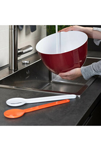 Trebonn Set of 2 salad utensils 1524142, 27.5cm, Melamine, White/orange
