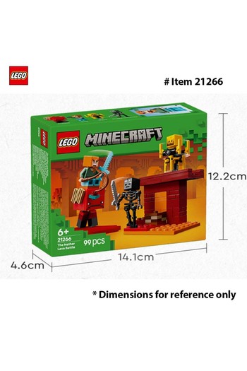 Choice 21266 ليجو 21266 ماين كرافت لعبة معركة الحمم البركانية السفلية ومجموعة اللعب أليكس، هيكل عظمي ويذر، بليز و