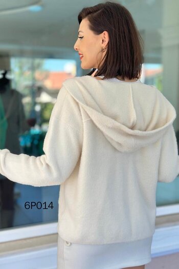 İnce Topuk Prive Seri Kapşonlu Yumoş Triko Hırka 6p014