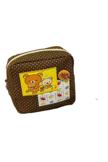 Miniso No pendant Rilakkuma wave bear cosmetic bag female 2025 new portable sundries travel large-capacity