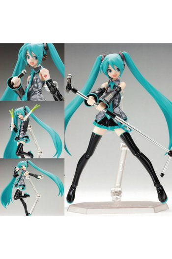BANDAI NO BOX Hatsune Miku Cartoon Character Handmade Beautiful Girl Joint Movable Action Figure Toy Deskto