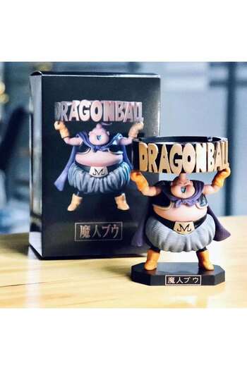 BANDAI with box 1 Dragon Ball Z Majin Buu Sign Ashtray Figure Toys Originality Men's Collection Ornament