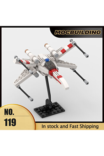 Choice مجموعة مكعبات بناء نموذجية صغيرة من سلسلة أفلام الفضاء الصغيرة من MOC X-Wing، مكونة من 119 قطعة