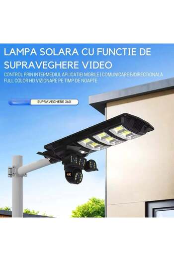 STBON 4G Camera Solar Lamp 450W 9MP PTZ 360° Night Vision IP65