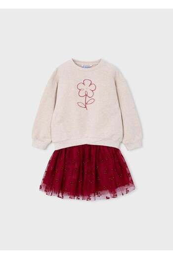 MAYORAL Girl's Skirt Suit 4-8 Years Old Red