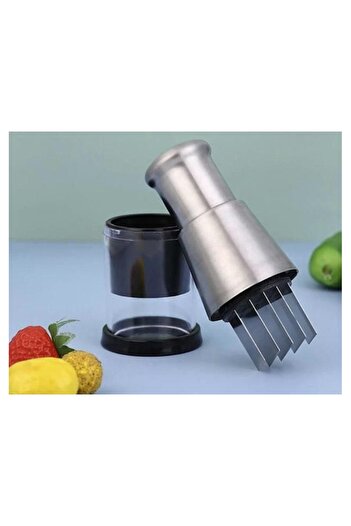zola Manual fruit and vegetable chopper, 5 blades, automatic rotation, stainless steel, 16 x 6 cm